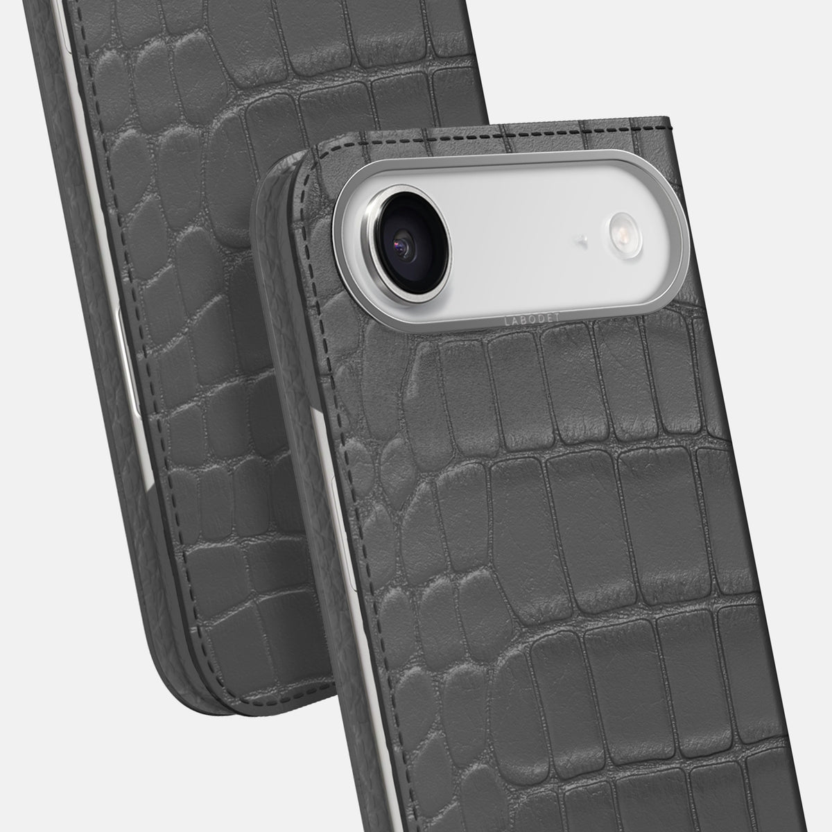 Folio Case For iPhone 17 Air In Alligator -5 | Grey-Steel