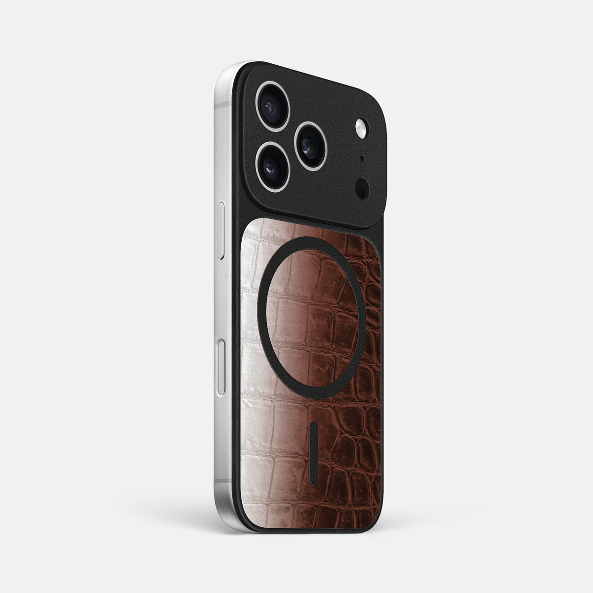 MagSafe Mask For iPhone 17 Pro Max In Himalayan Crocodile -2 | Dark-Brown