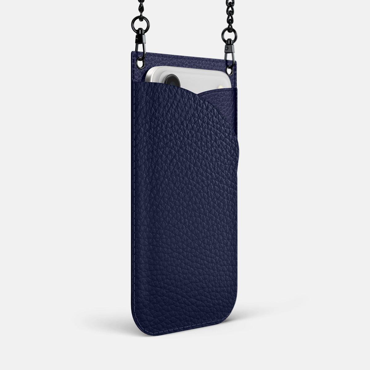 Crossbody Bag For iPhone 18 Pro Max In Calf -2 | Marine-Black