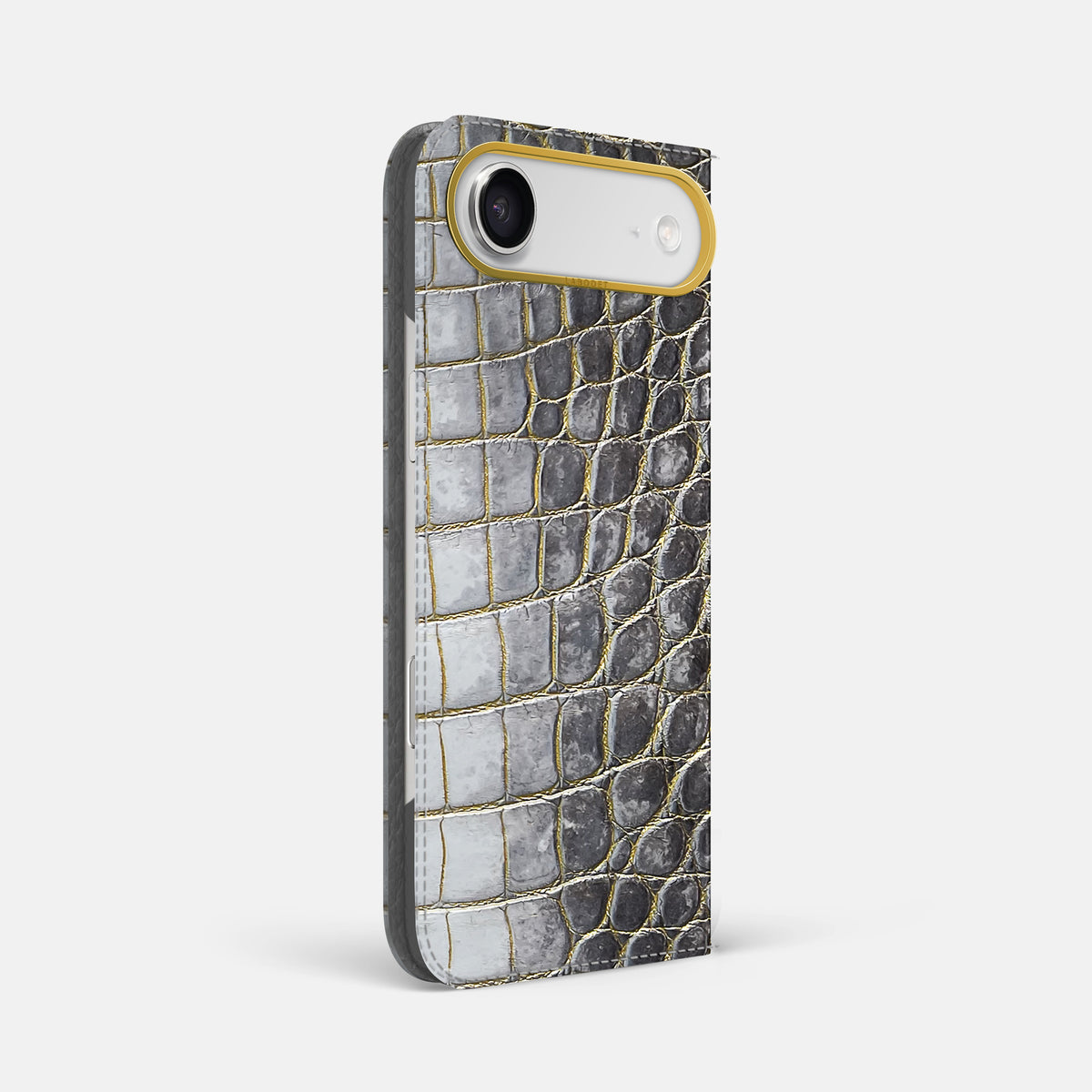 Folio Case For iPhone 17 Air In Himalayan Crocodile -1 | Gold-Gold