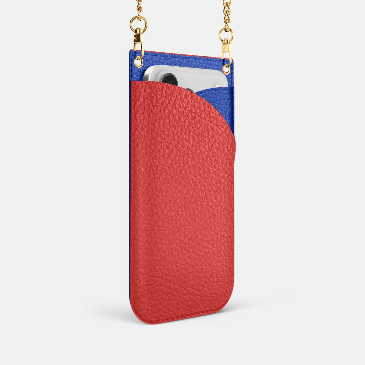 Crossbody Bag For iPhone 18 Pro In Calf -2 | Red-Gold