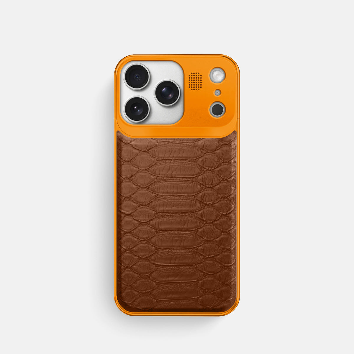 Metal Case For iPhone 17 Pro In Python -1 | Medium-Brown-Orange