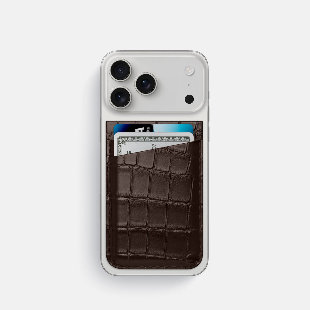 MagSafe Wallet For iPhone 18 Pro In Alligator -1 | Dark-Brown