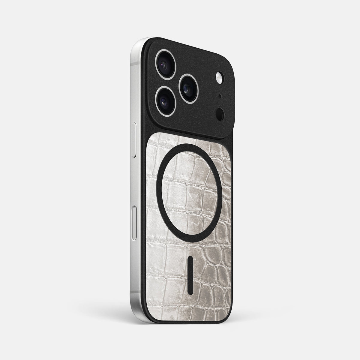 MagSafe Mask For iPhone 18 Pro Max In Himalayan Crocodile -2 | Grey