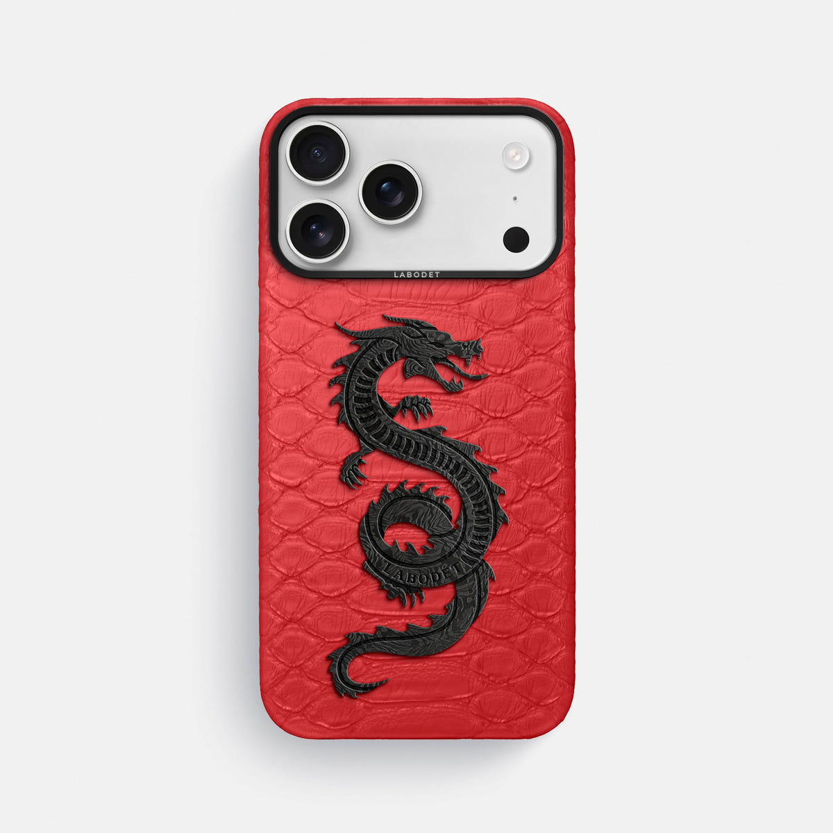 Classic Case With Carbon Dragon For iPhone 18 Pro Max In Python -1 | Red-Black