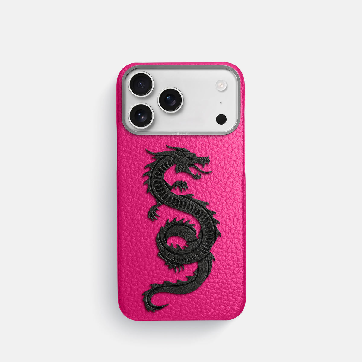 Classic Case With Carbon Dragon For iPhone 17 Pro In Calf -1 | Magenta-Steel