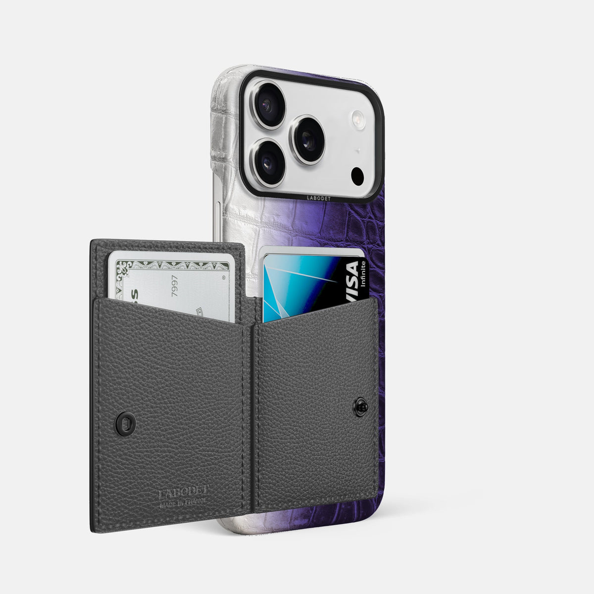 Bi-Fold Case For iPhone 18 Pro Max In Himalayan Crocodile -2 | Purple-Black