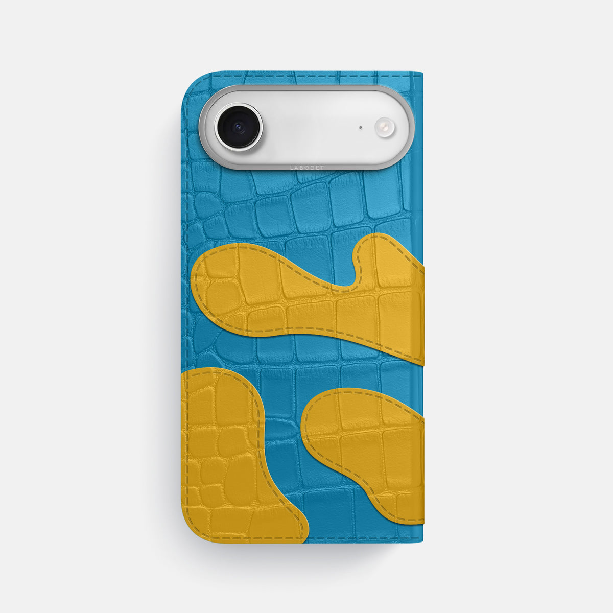 Camouflage Folio For iPhone 17 Air In Alligator -3 | Curaçao-Blue-Steel