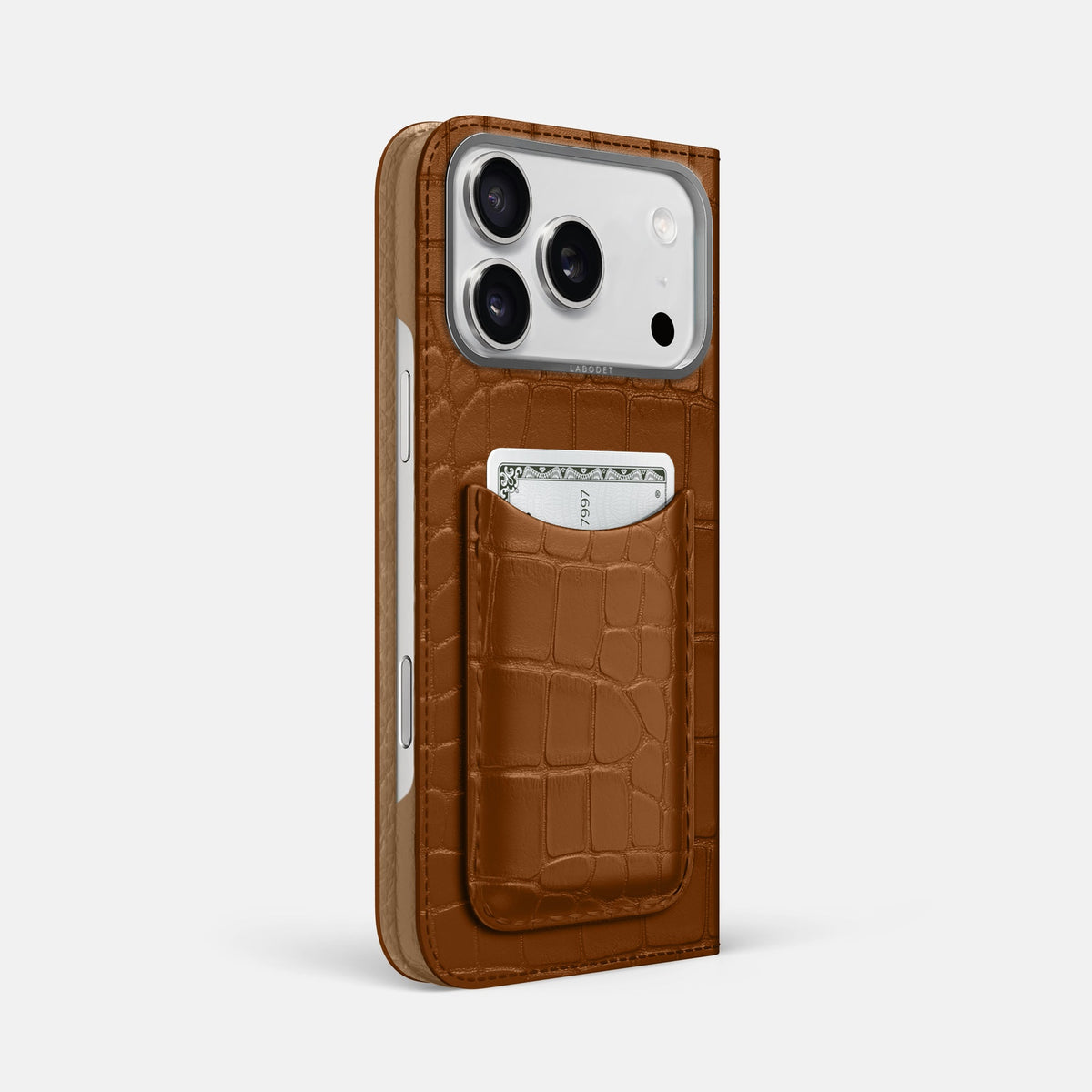 Folio Case with Card For iPhone 18 Pro Max In Alligator -1 | Honey-Steel