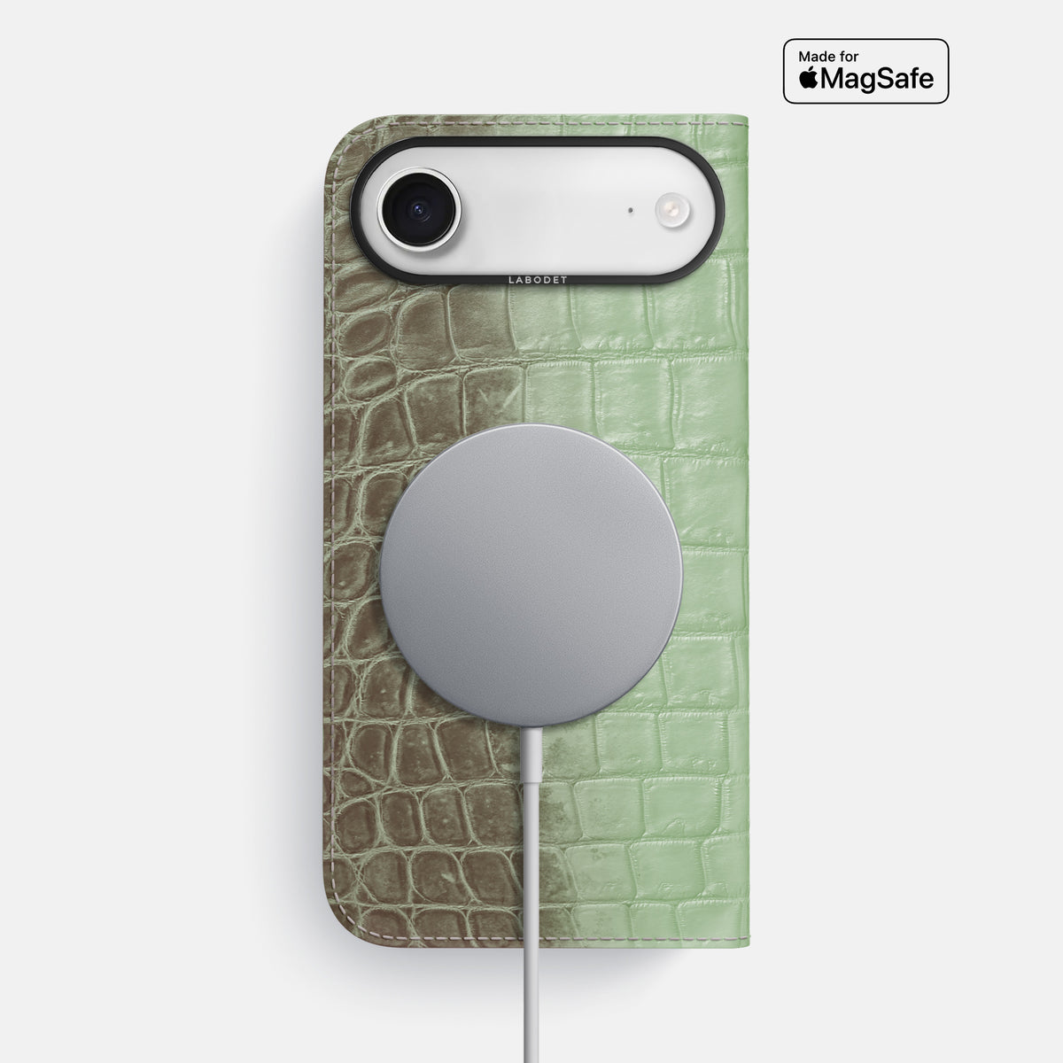 Folio Case For iPhone 17 Air In Himalayan Crocodile -3 | Pistachio-Black