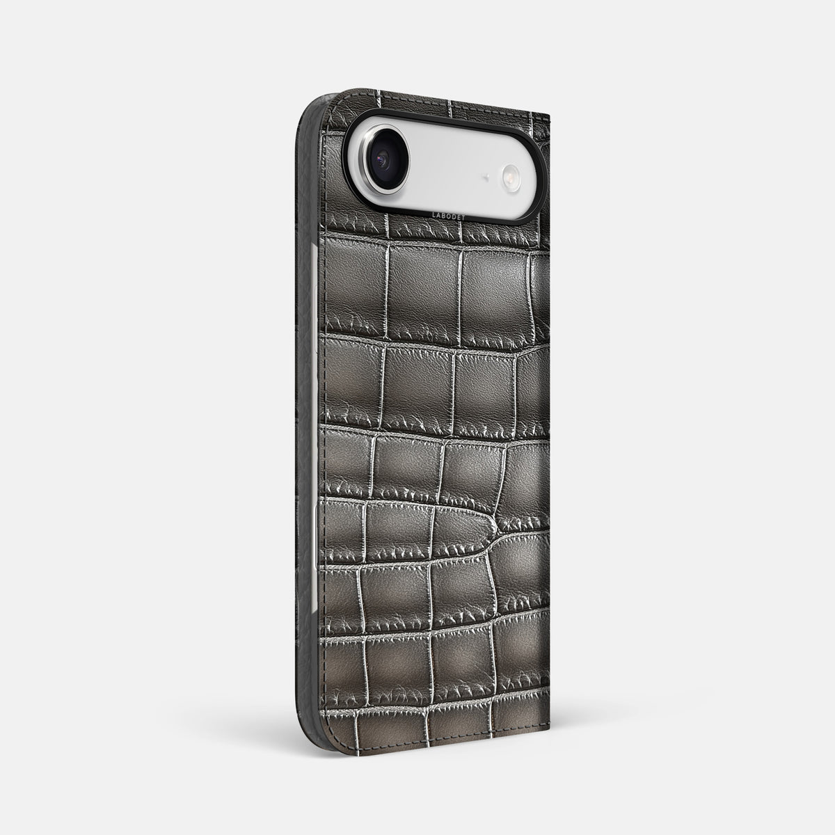 Folio Case For iPhone 17 Air In Patina Alligator -1 | Grey-Black