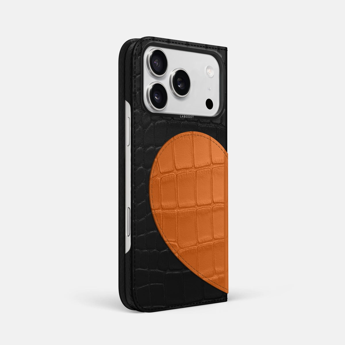 Folio Case With Heart For iPhone 18 Pro Max In Alligator -1 | Black-Black