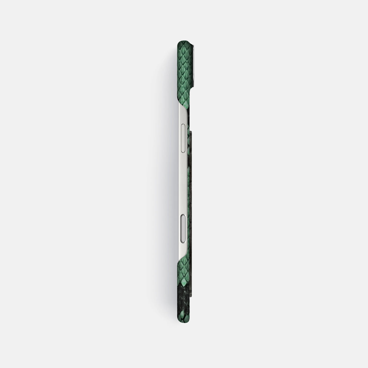 Classic Case With Carbon Dragon For iPhone 17 Air In Deluxe Python -3 | Forest-Green-Steel