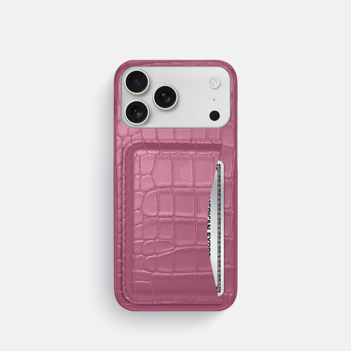Slim Card Case For iPhone 18 Pro In Alligator -1 | Pink-Lagoon