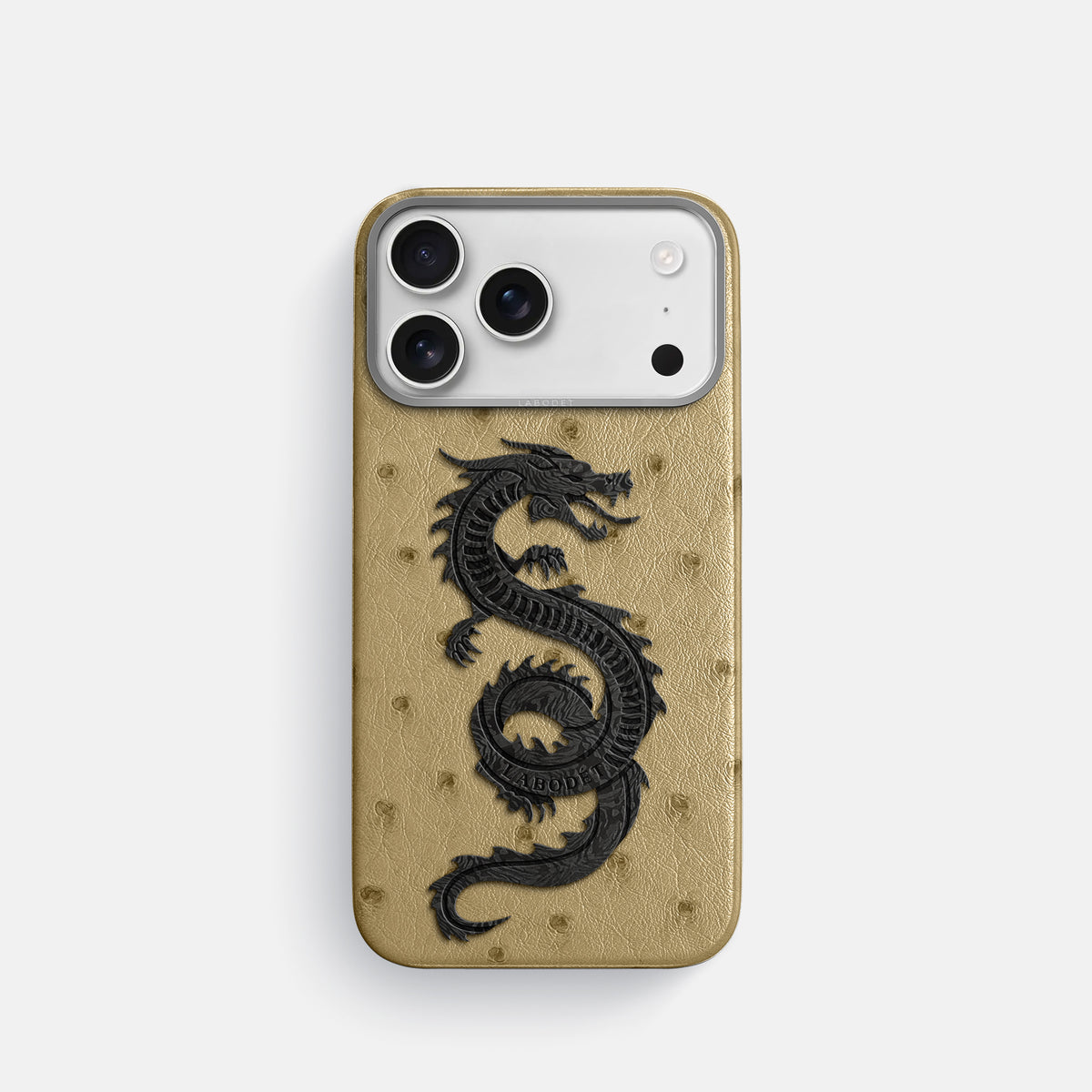 Classic Case With Carbon Dragon For iPhone 17 Pro In Ostrich -1 | Desert-Sand-Steel