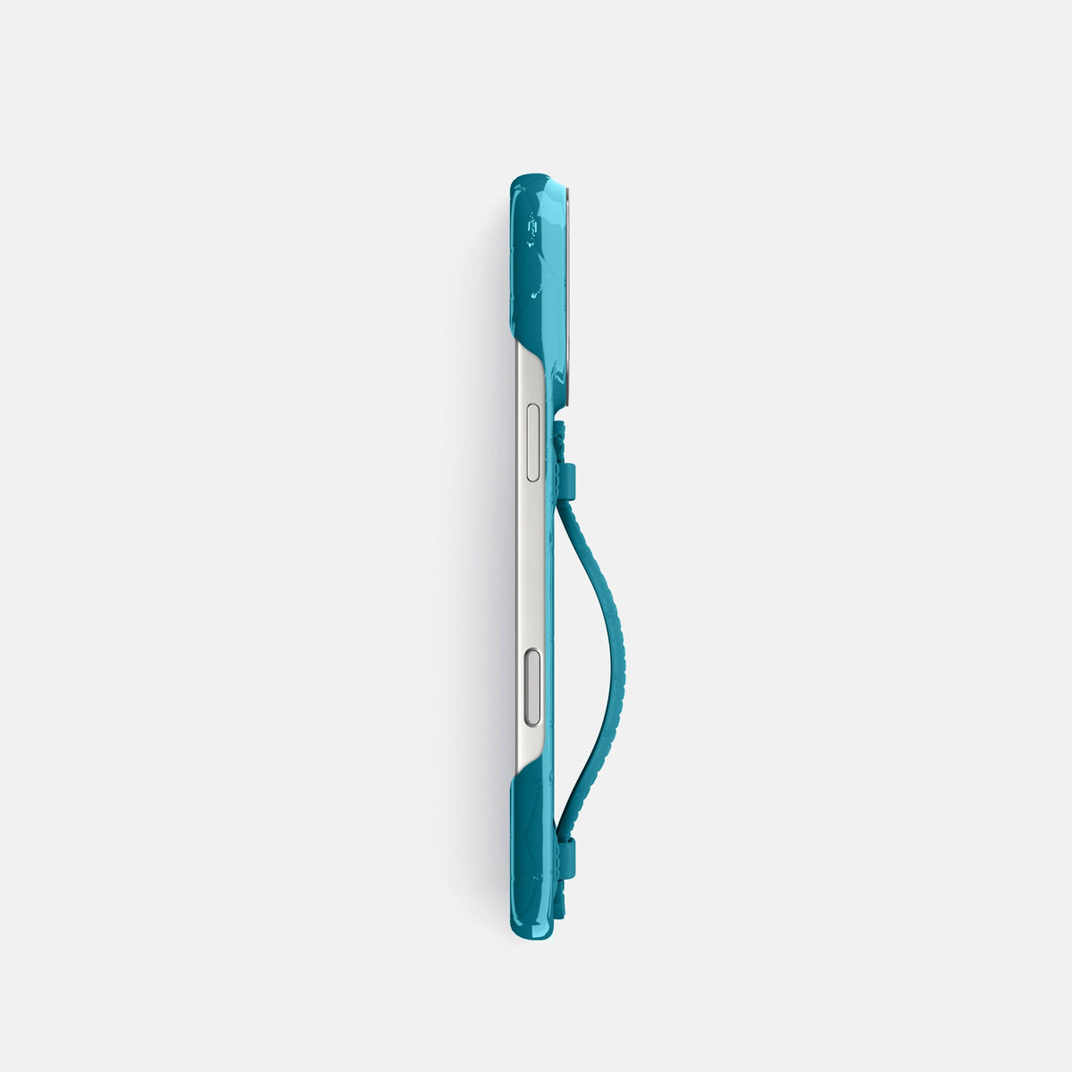 Center Handle For iPhone 18 Pro In Shiny Alligator -2 | Curacao-Steel
