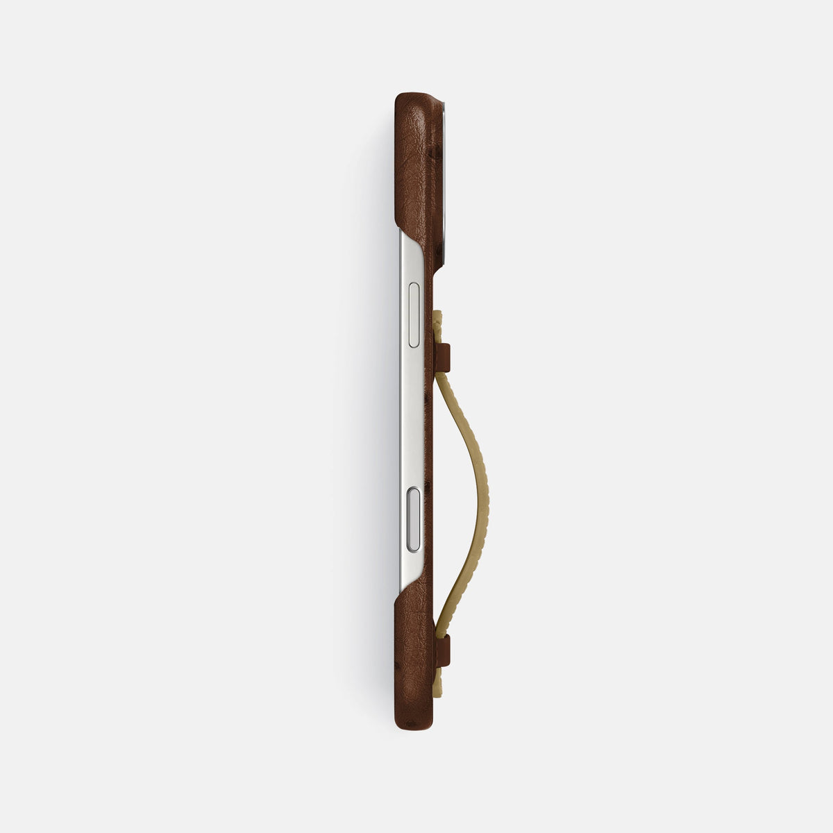 Center Handle Coloré For iPhone 18 Pro Max In Ostrich -2 | Chocolate-Steel