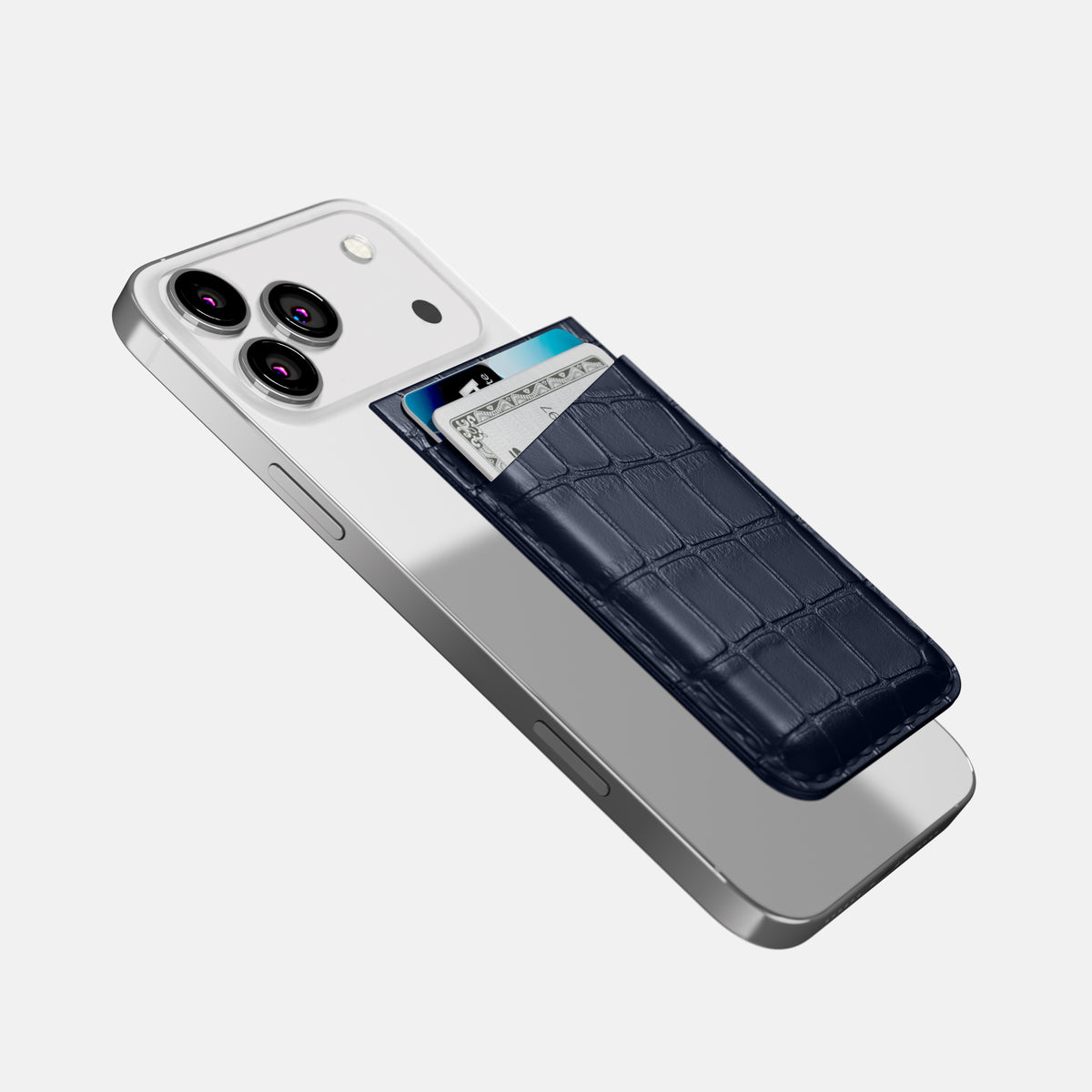 MagSafe Wallet For iPhone 17 Pro In Alligator -4 | Navy-Blue