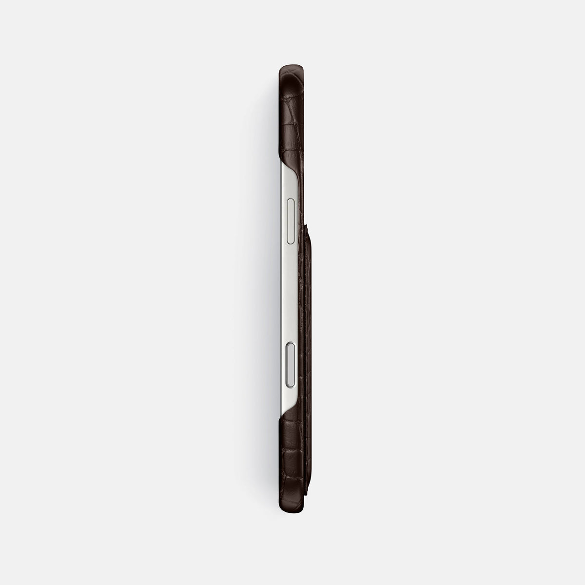 Slim Card Case For iPhone 18 Pro Max In Alligator -3 | Dark-Brown