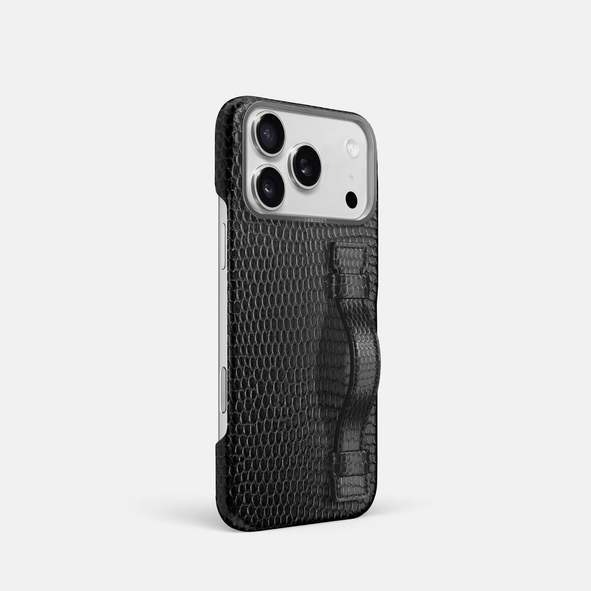 Handle Case For iPhone 18 Pro In Lizard -2 | Black-Steel
