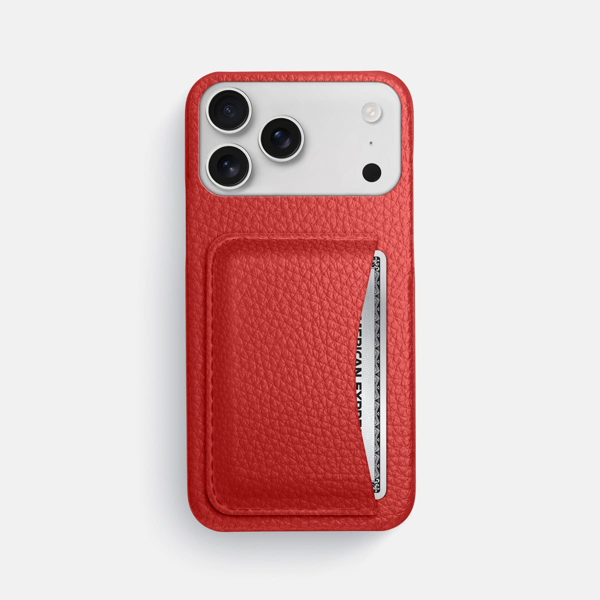 Slim Card Case For iPhone 18 Pro Max In Calf -1 | Red