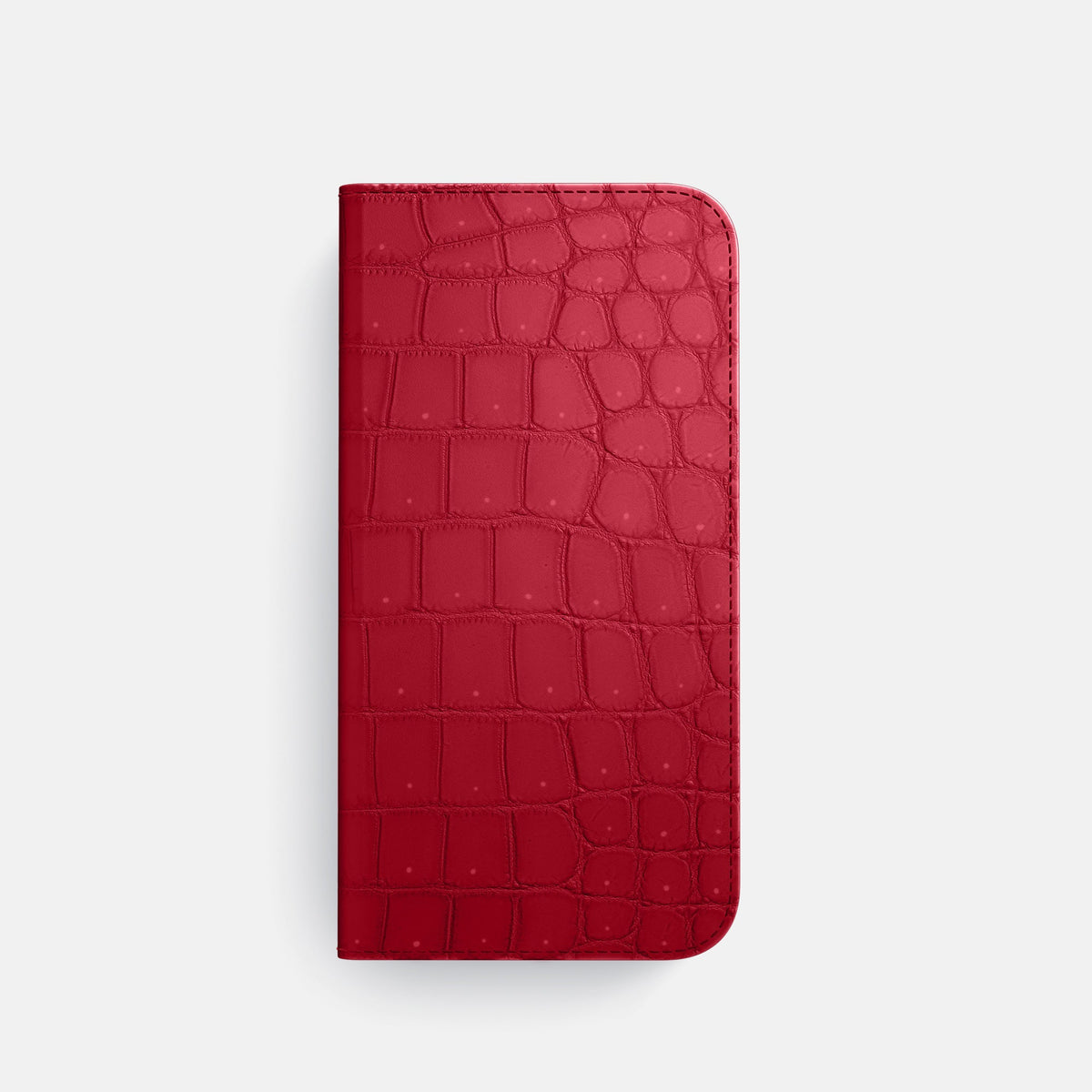 Folio Case For iPhone 18 Pro In Porosus Crocodile -4 | Burgundy-Black