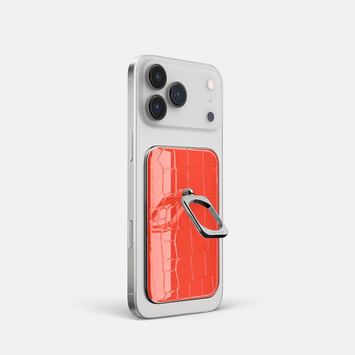 MagSafe Ring For iPhone 17 Pro In Shiny Alligator -1 | Coral-Orange-Steel