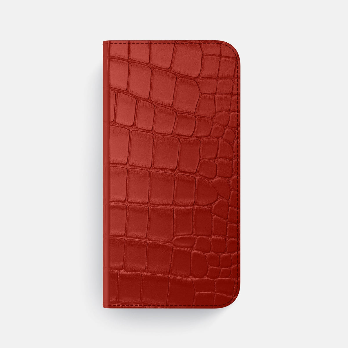 Folio Case with Card For iPhone 18 Pro Max In Alligator -4 | Red-Steel