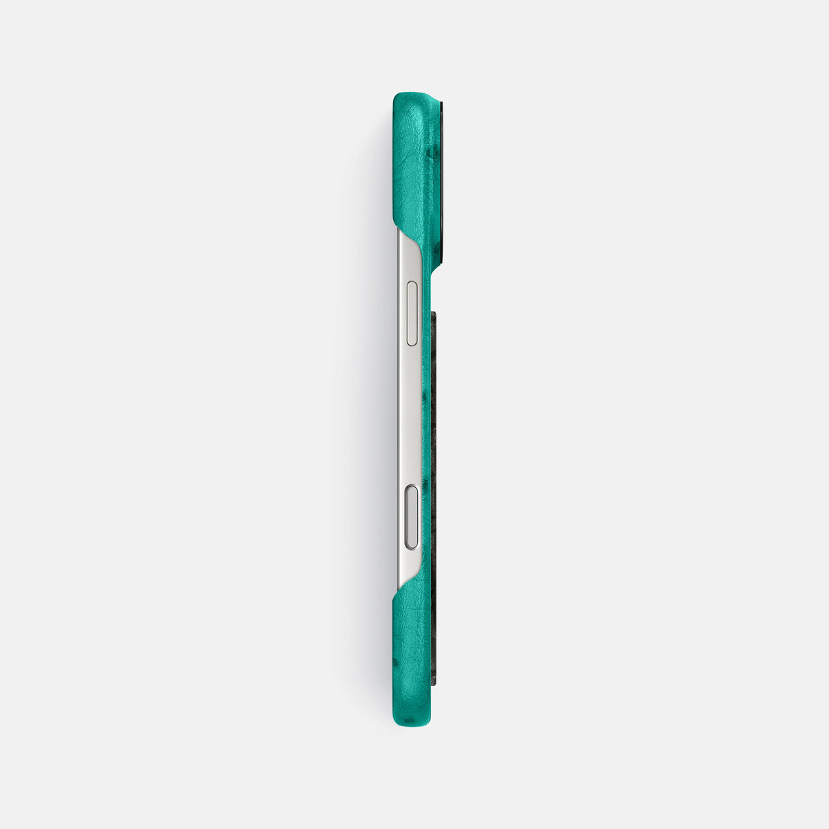 Classic Case With Carbon Dragon For iPhone 17 Pro Max In Ostrich -3 | Turquoise-Black