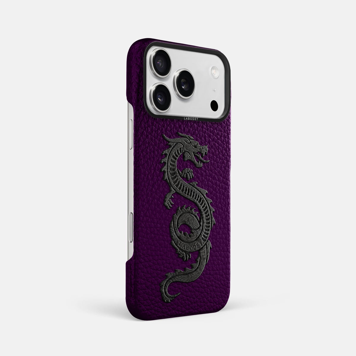 Classic Case With Carbon Dragon For iPhone 18 Pro Max In Calf -2 | Violet-Black