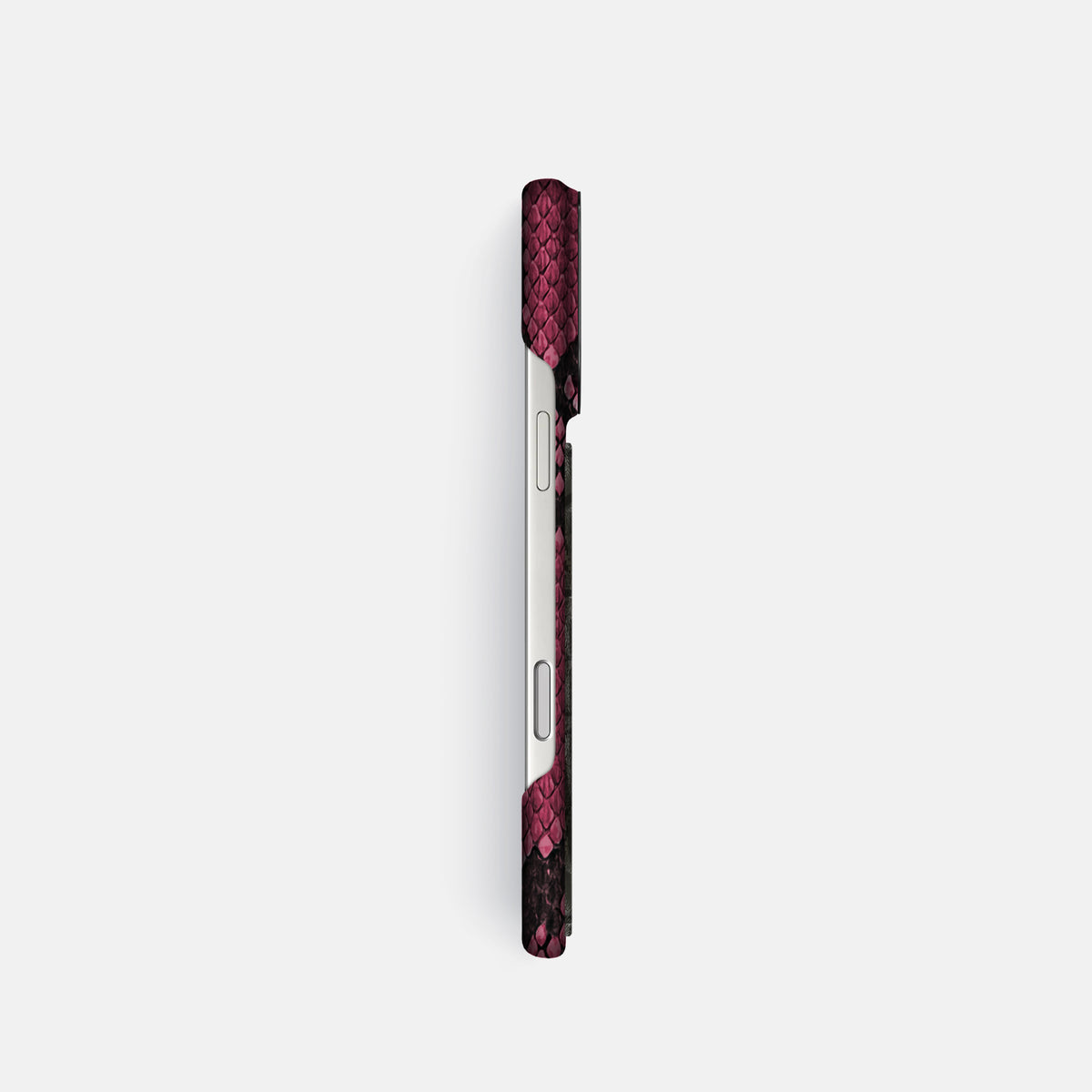 Classic Case With Carbon Dragon For iPhone 17 Pro In Deluxe Python -3 | Burgundy-Black