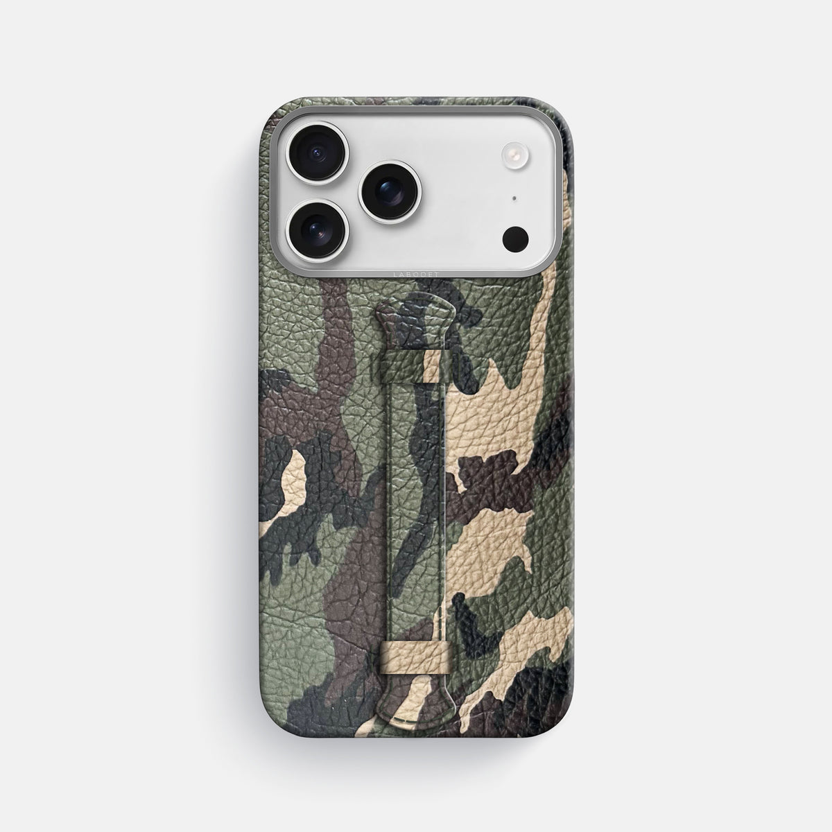 Center Handle For iPhone 17 Pro Max In Calf -1 | Camouflage-Steel