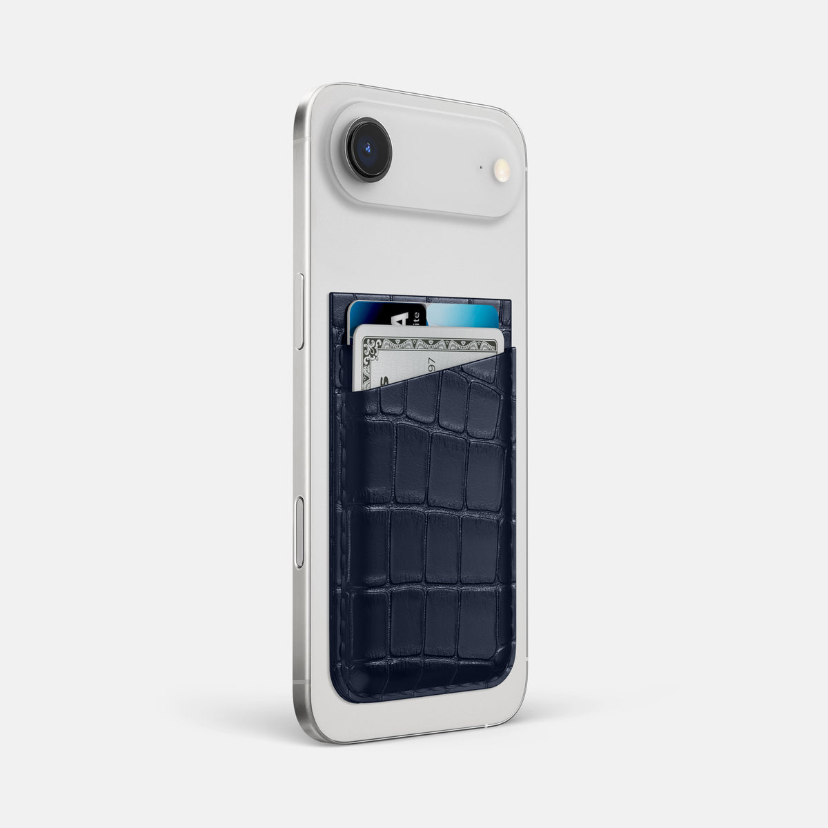 MagSafe Wallet For iPhone 17 Air In Alligator -2 | Navy-Blue