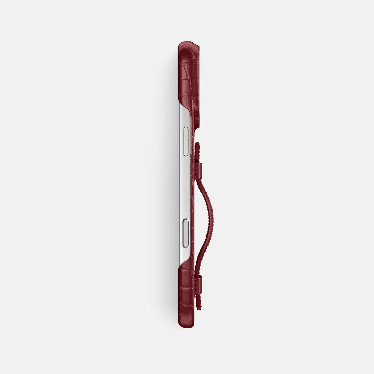 Handle Case For iPhone 18 Pro Max In Alligator -3 | Burgundy-Steel
