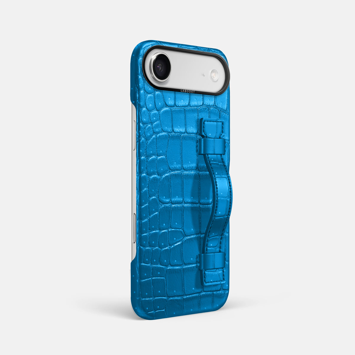 Handle Case For iPhone 17 Air In Porosus Crocodile -2 | Blue-Lagoon-Black