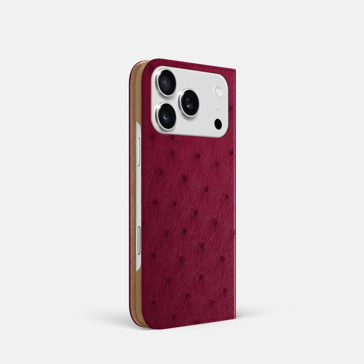 Folio Slim Case For iPhone 18 Pro In Ostrich -1 | Bordeaux