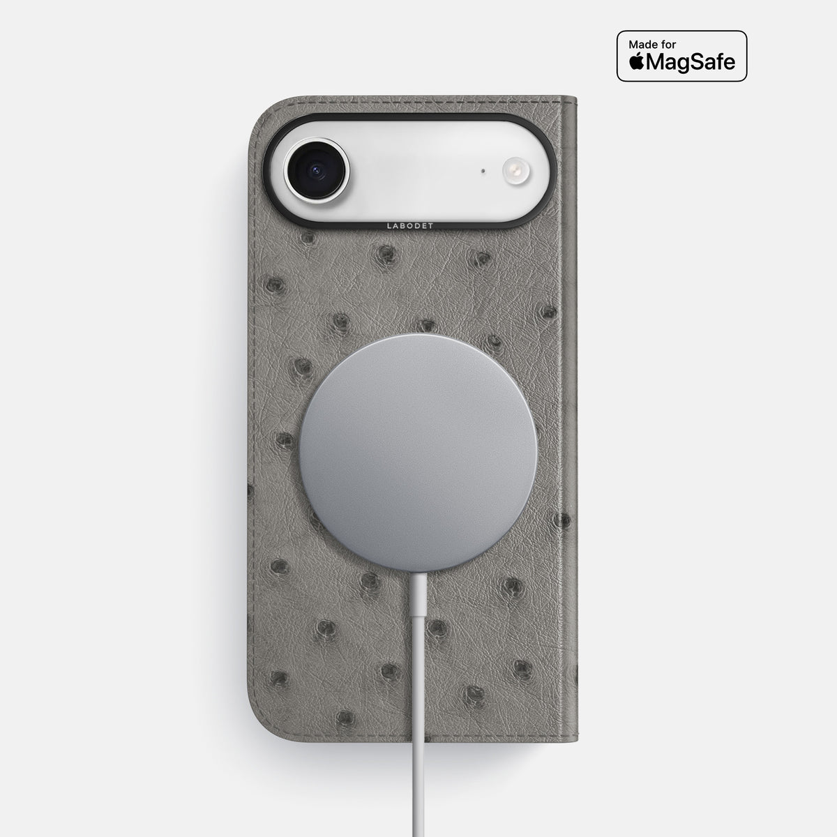 Folio Case For iPhone 17 Air In Ostrich -3 | Grey-Black