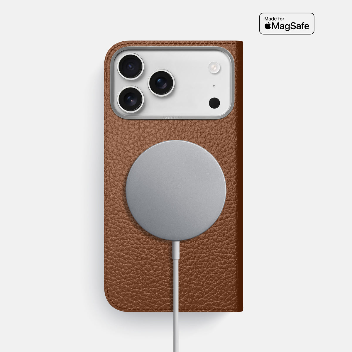 Folio Case For iPhone 17 Pro Max In Calf -3 | Caramel-Steel