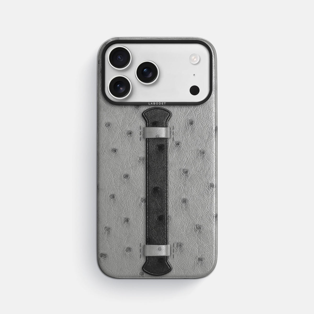 Center Handle Coloré For iPhone 18 Pro Max In Ostrich -1 | Silver-Black