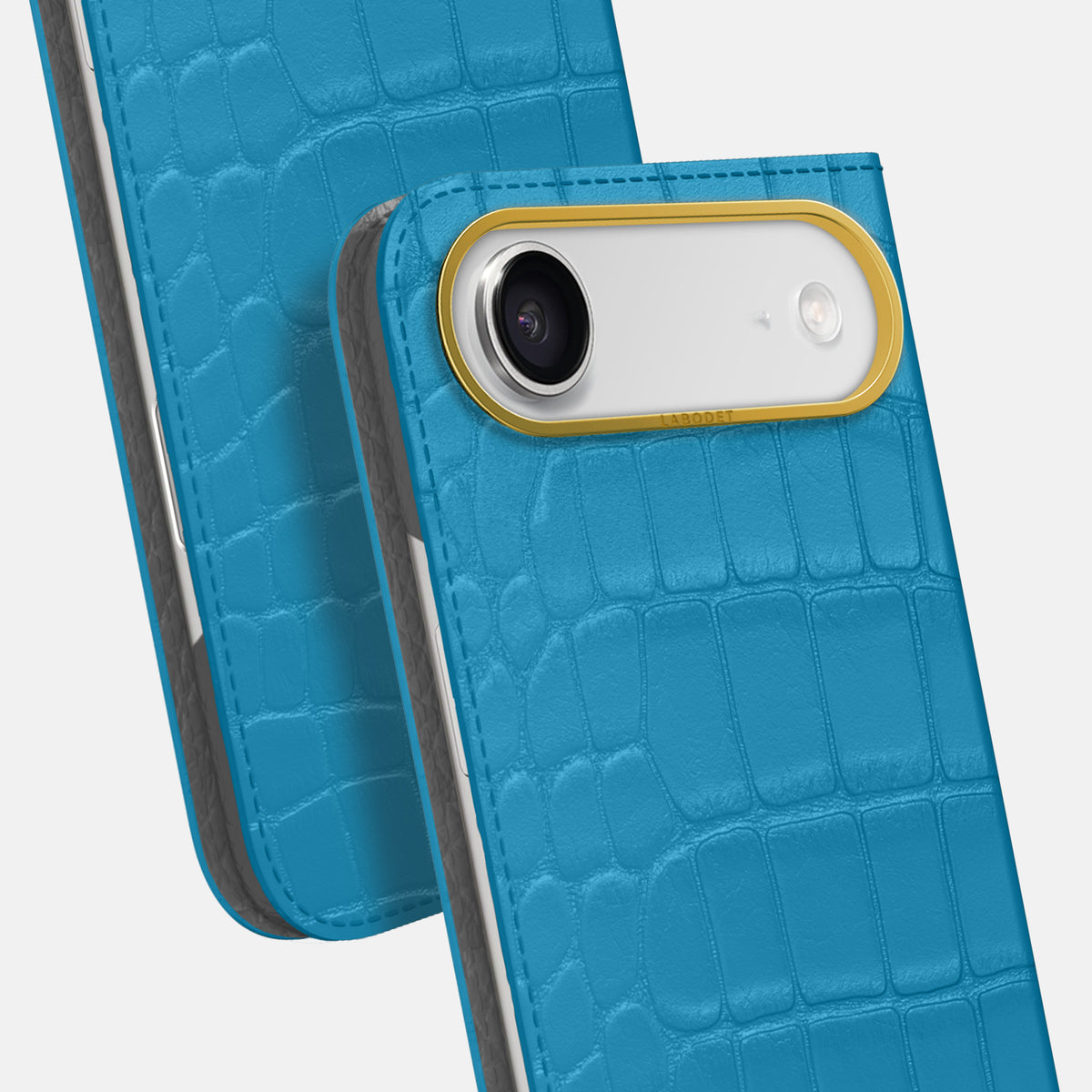 Folio Case For iPhone 17 Air In Alligator -5 | Curaçao-Blue-Gold