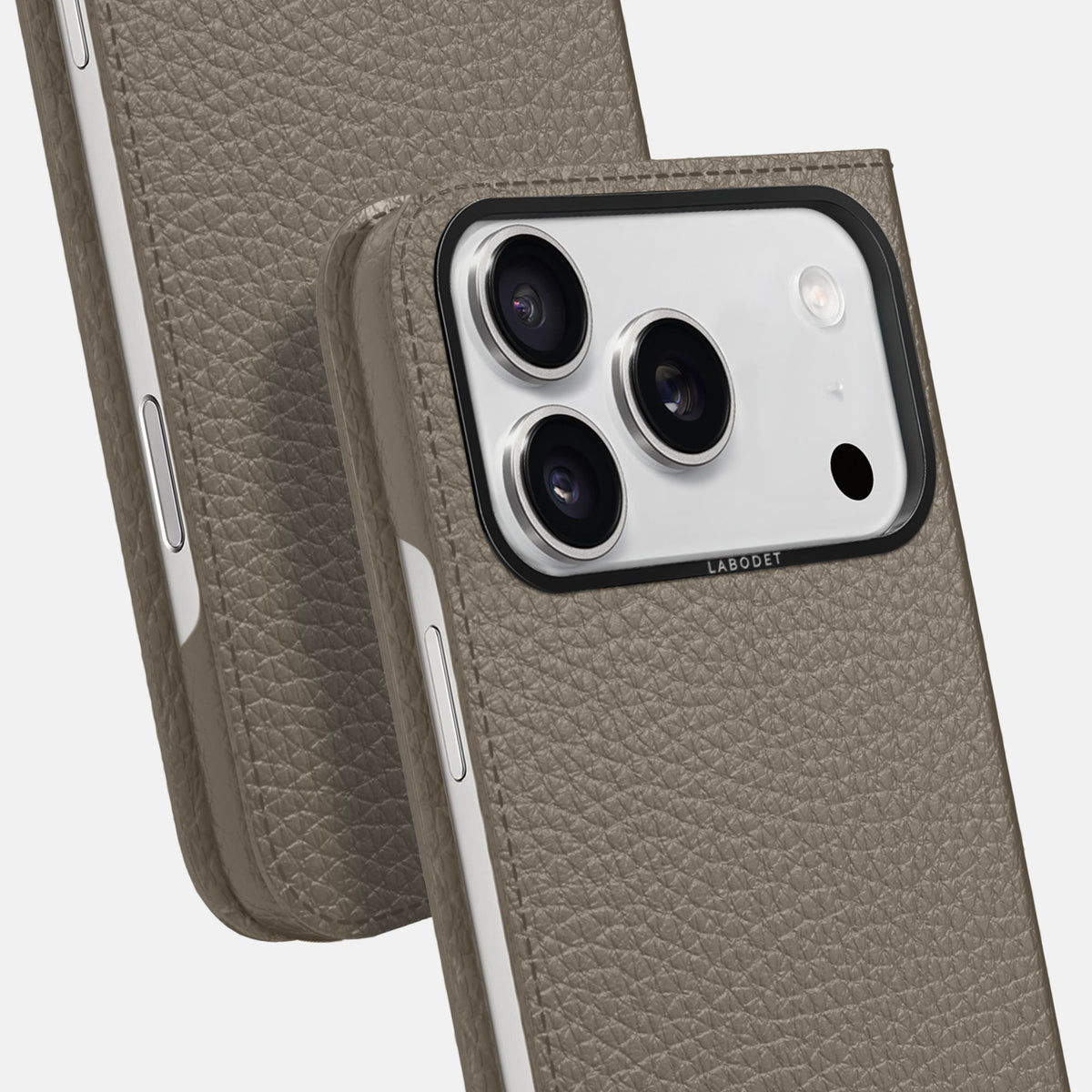 Folio Case For iPhone 18 Pro Max In Calf -5 | Taupe-Black