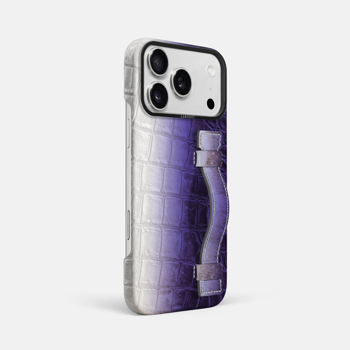 Handle Case For iPhone 18 Pro Max In Himalayan Crocodile -2 | Purple-Black