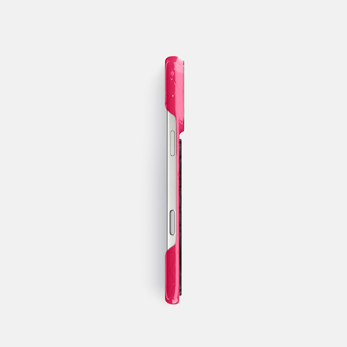 Classic Case With Carbon Dragon For iPhone 18 Pro In Shiny Alligator -3 | Pink-Panther-Steel