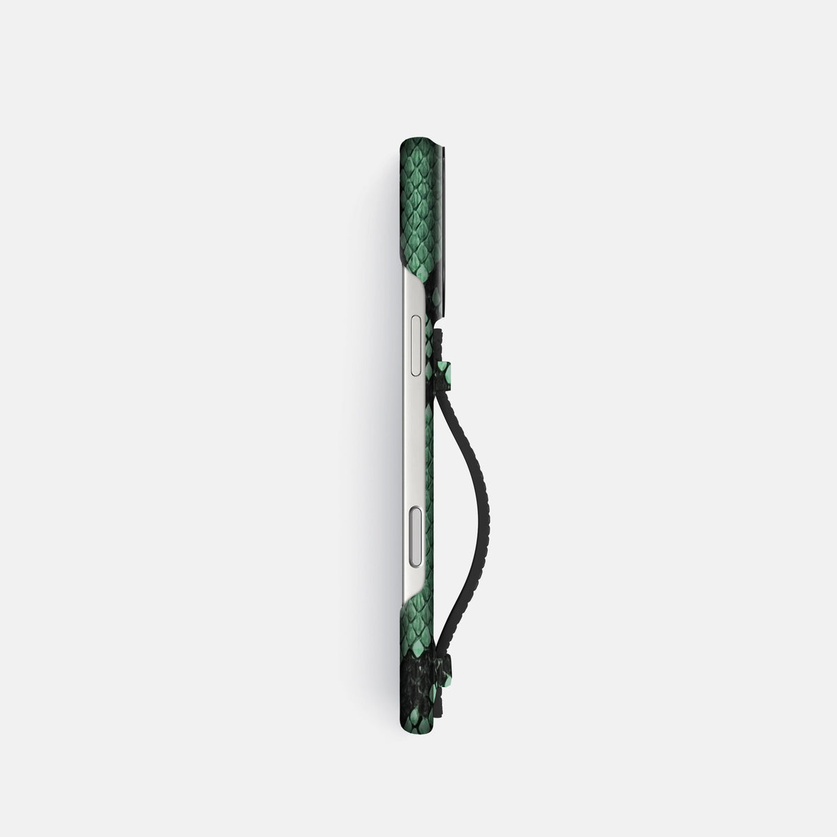 Center Handle For iPhone 18 Pro In Deluxe Python -2 | Forest-Green-Black