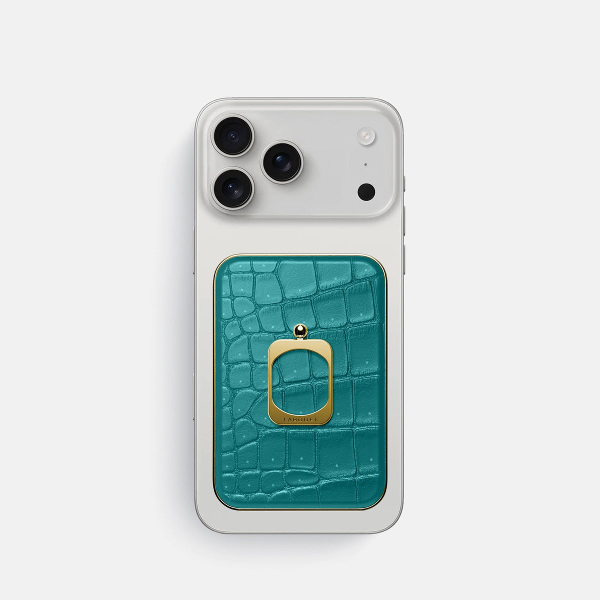 MagSafe Ring For iPhone 18 Pro In Porosus Crocodile -2 | Celadon-Gold