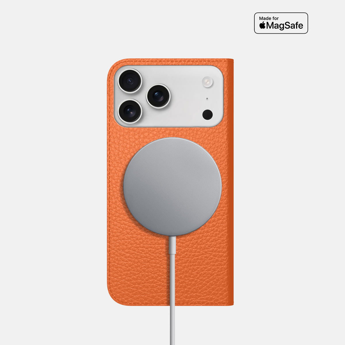 Folio Slim Case For iPhone 17 Pro In Calf -3 | Orange