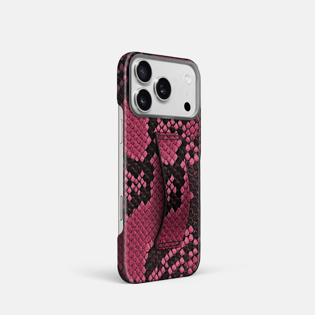 Finger Case For iPhone 18 Pro In Deluxe Python -2 | Burgundy-Steel