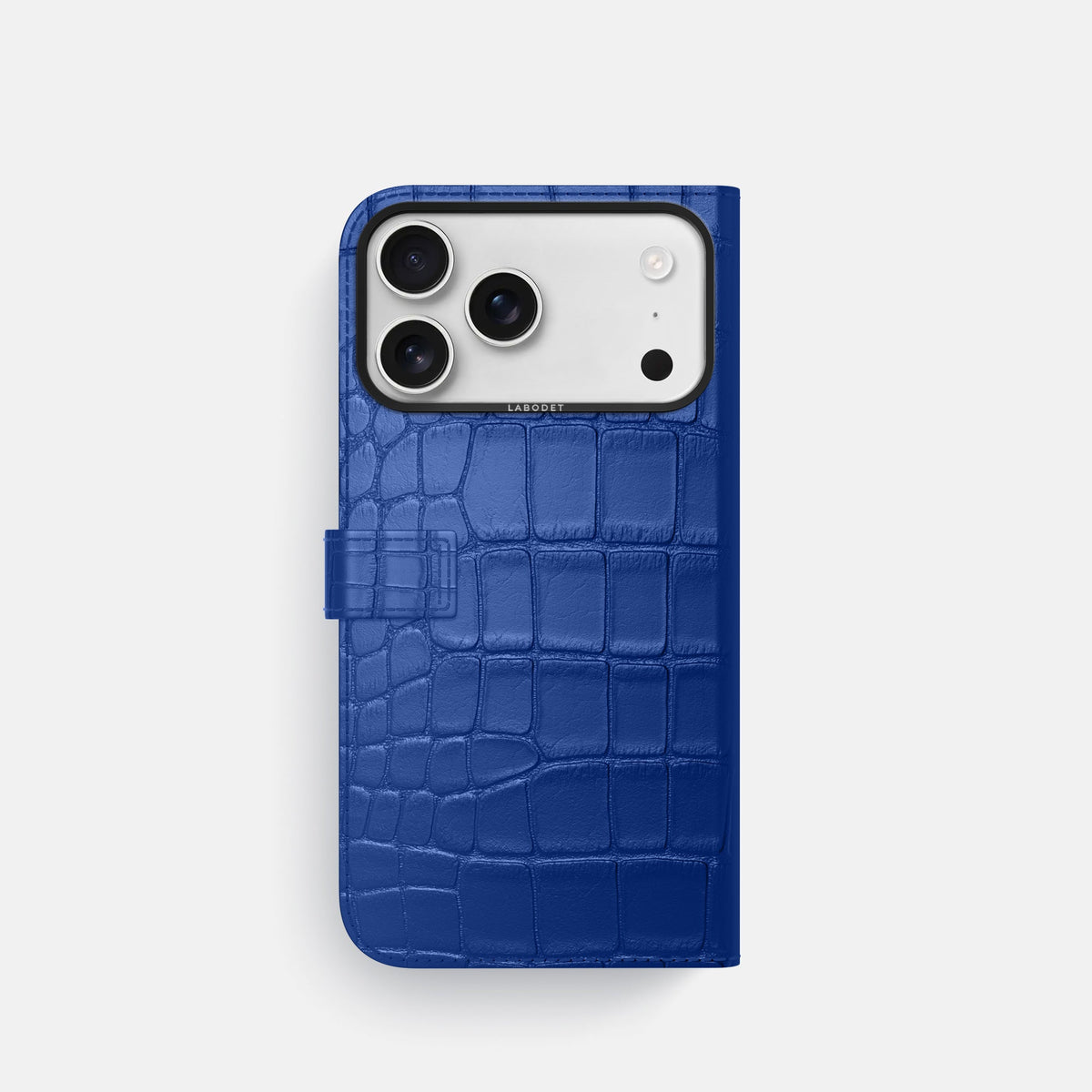 Folio Case with Clasp For iPhone 18 Pro In Alligator -3 | Royal-Blue-Black