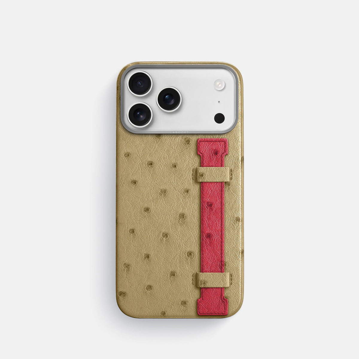 Handle Case Coloré For iPhone 18 Pro In Ostrich -1 | Desert-Sand-Steel