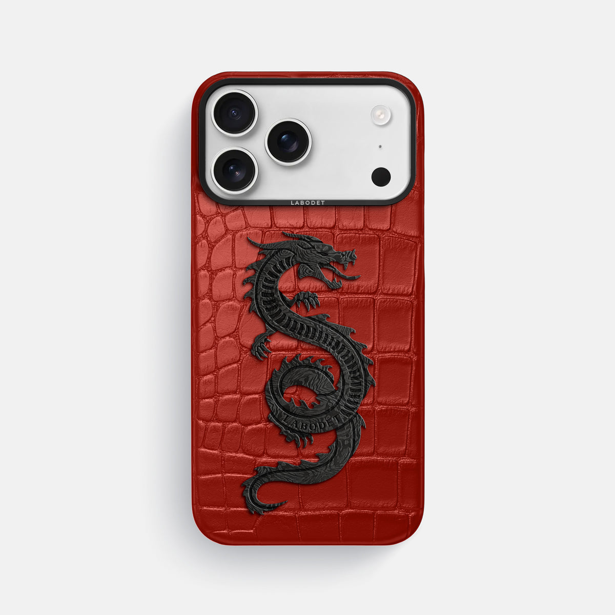 Classic Case With Carbon Dragon For iPhone 17 Pro Max In Alligator -1 | Red-Black